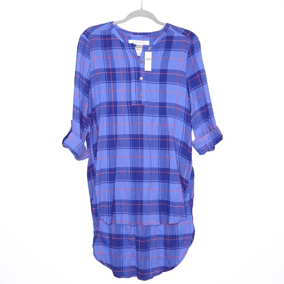 Anthropologie Tops - HOLDING HORSES NEW Halfpenny Tunic in Blue Plaid S